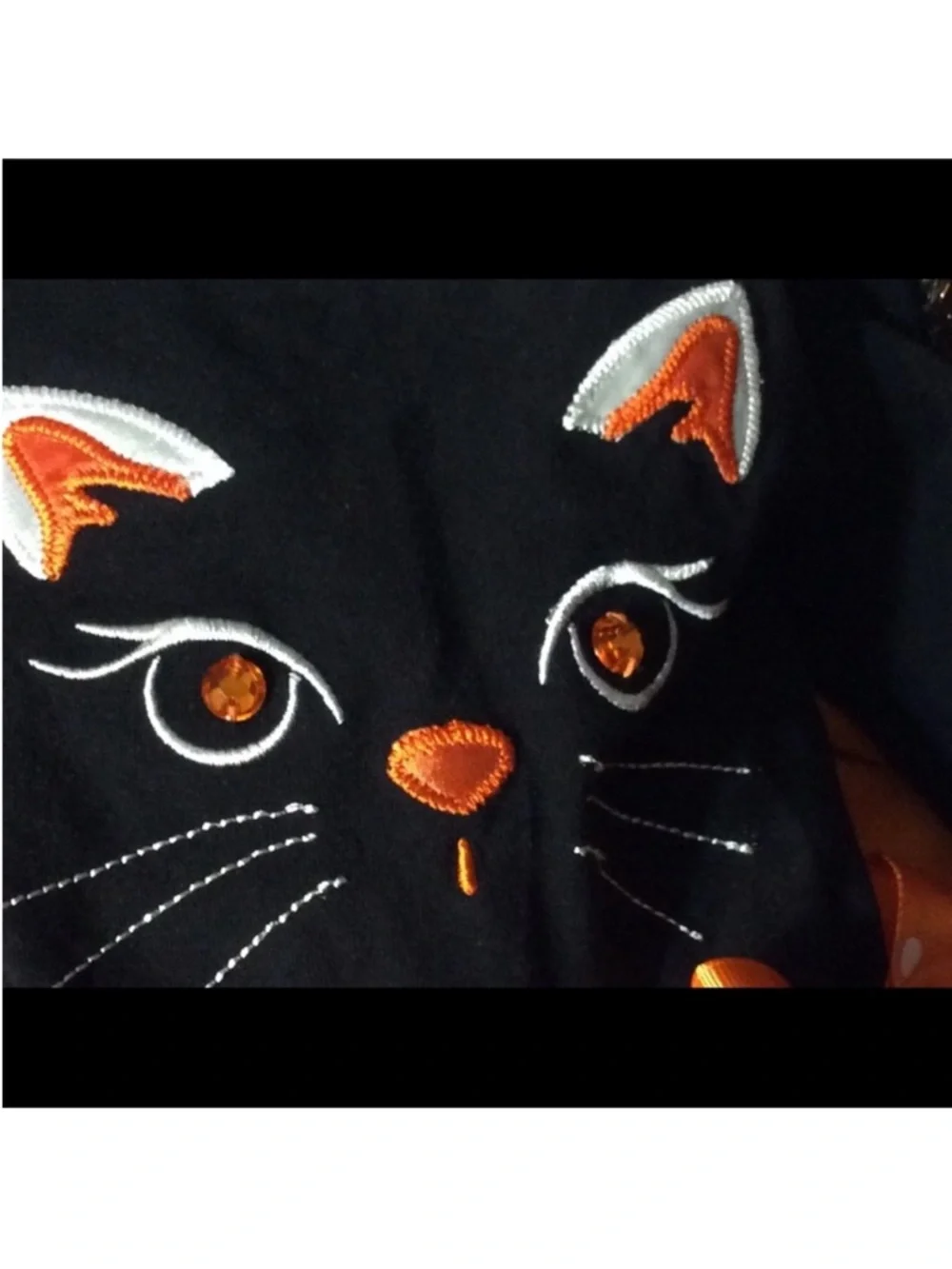 RARE EDITIONS Cute Black And Orange Appliqué Cat HALLOWEEN Tutu Costume Dress